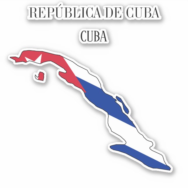 Kuba Flag Map Aufkleber (Vorderseite)