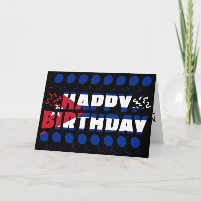 Kuba Flag Patriotic Geburtstag Karte (Vorderseite)