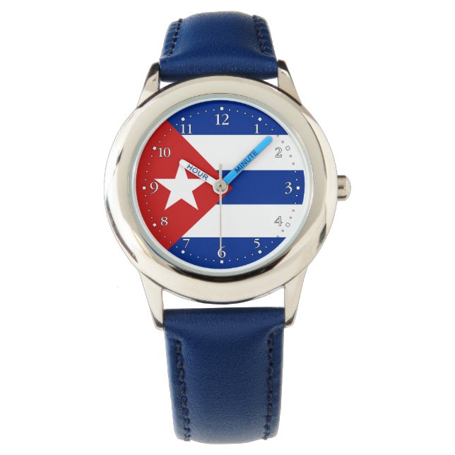 Kuba-Flagge Armbanduhr (Vorderseite)