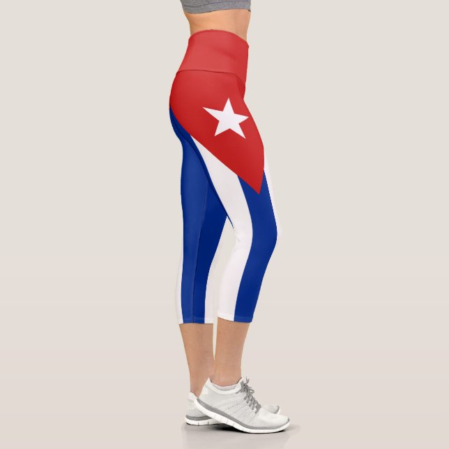 Kuba-Flagge Capri Leggings (Rechts)