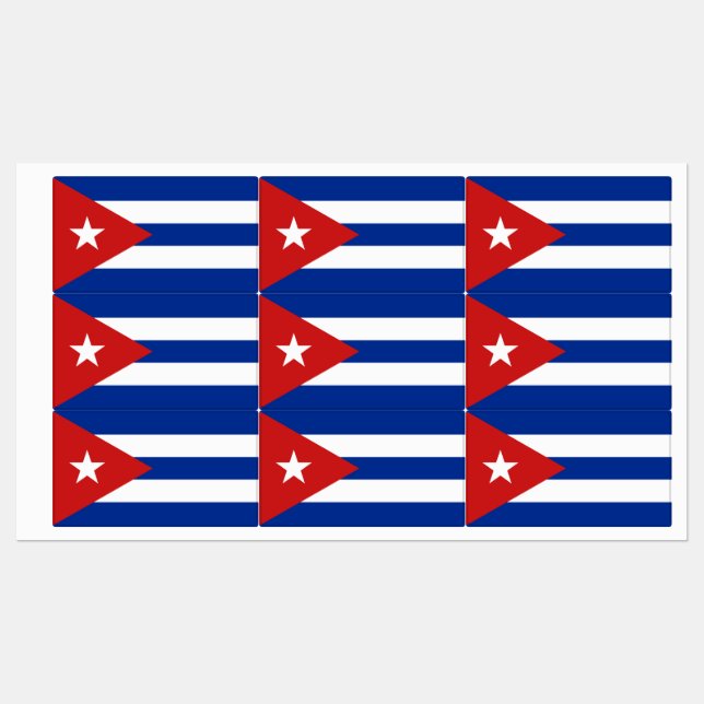 Kuba-Flagge Etiketten (Blatt)