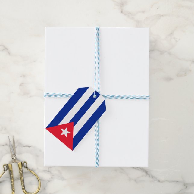 Kuba-Flagge Geschenkanhänger (Mit Garn)