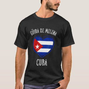 Kuba-Flagge Herz Güira De Melena Stadt T-Shirt