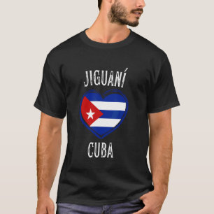 Kuba-Flagge Herz Jiguani Stadt T-Shirt