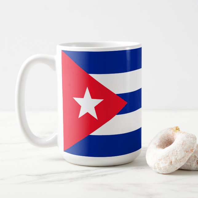 Kuba-Flagge Kaffeetasse (Mit Donut)