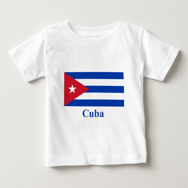 Kuba-Flagge mit Namen Baby T-shirt (Vorderseite)