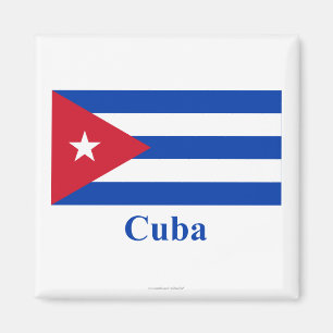 Kuba-Flagge mit Namen Magnet