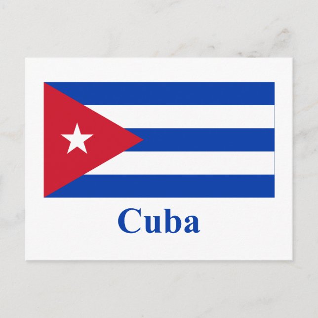 Kuba-Flagge mit Namen Postkarte (Vorderseite)