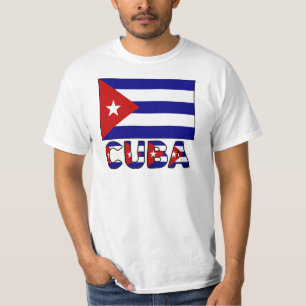Kuba Flagge & Wort Dunkel T-Shirt