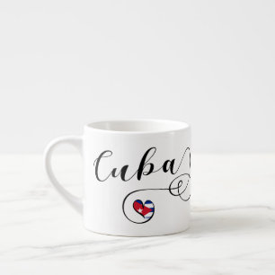Kuba-Flaggen-Herz, kubanische Flagge in einem Espressotasse