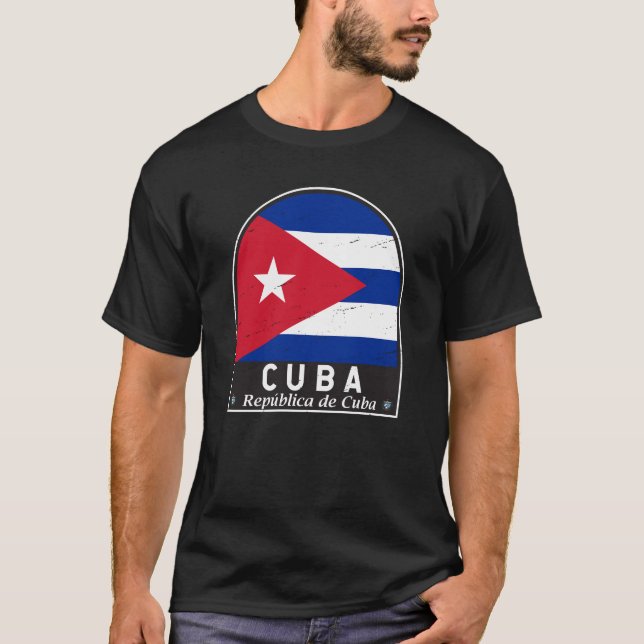 Kuba-Flaggenemblem erschüttert Vintag T-Shirt (Vorderseite)