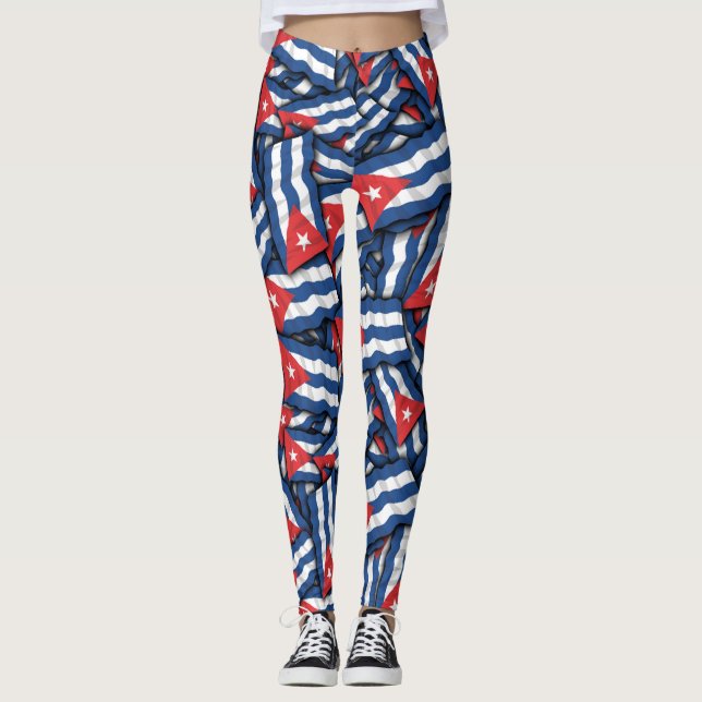 Kuba-Flaggenmuster Leggings (Vorderseite)