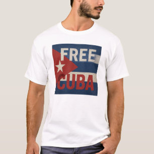 Kuba-freie-Aktivist-Hemd mit bedrängter Flagge T-Shirt