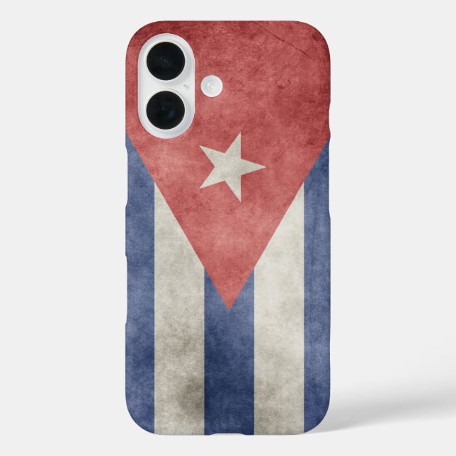 Kuba-Grunge-Flagge iPhone 16 Hülle (Rückseite)