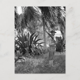 Kuba, Guantanamo Sentry unter palms_War Image Postkarte