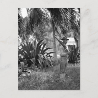 Kuba, Guantanamo Sentry unter palms_War Image Postkarte