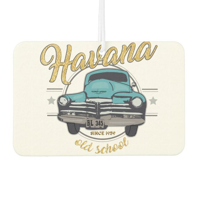 Kuba Havana Kuba Altes Auto Beach Reisen Geschenk Autolufterfrischer (Vorderseite)