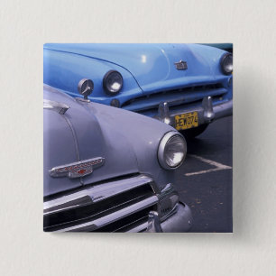 Kuba, Havanna. Klassische Autos aus den 1950er Jah Button