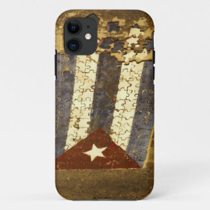 KUBA, Havanna. Mosaikpuzzle der kubanischen Flagge iPhone 11 Hülle