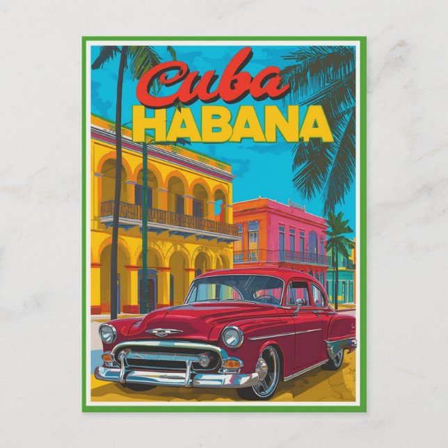 Kuba Havanna Oldtimer Postkarte (Vorderseite)