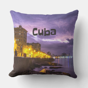 Kuba Havanna Shoreline Stadtlampen nachts Kissen