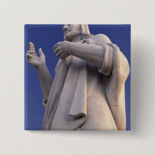 Kuba, Havanna, Skulptur Jesu. Button