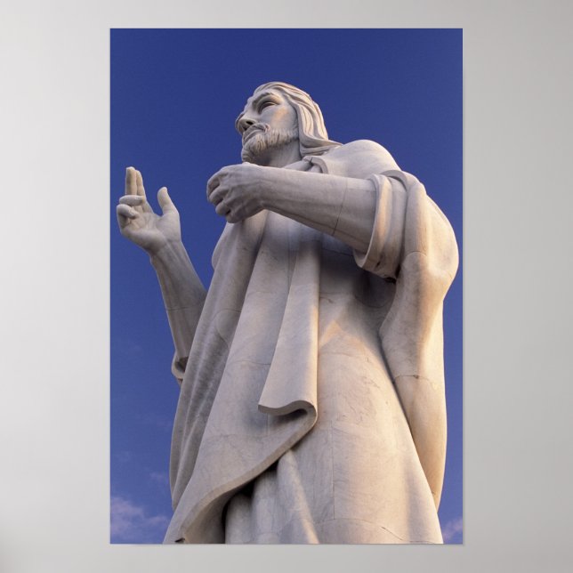Kuba, Havanna, Skulptur Jesu. Poster (Vorne)