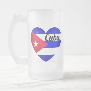 Kuba Herz Flagge Mattglas Bierglas