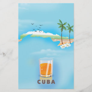 Kuba Illustrierte Reiselandkarte Poster