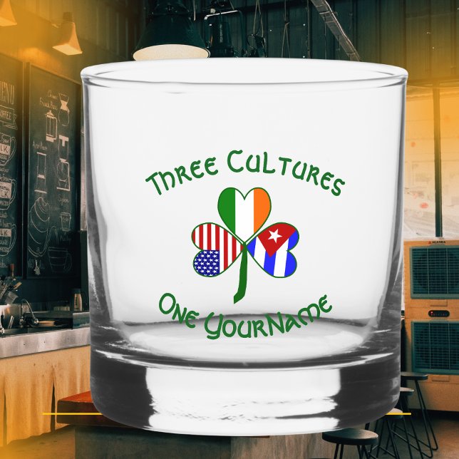 Kuba Irish America Flags Kleeblatt Personalisiert Whiskyglas (Von Creator hochgeladen)