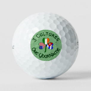 Kuba Irish American Flags Kleeblatt Personalisiert Golfball
