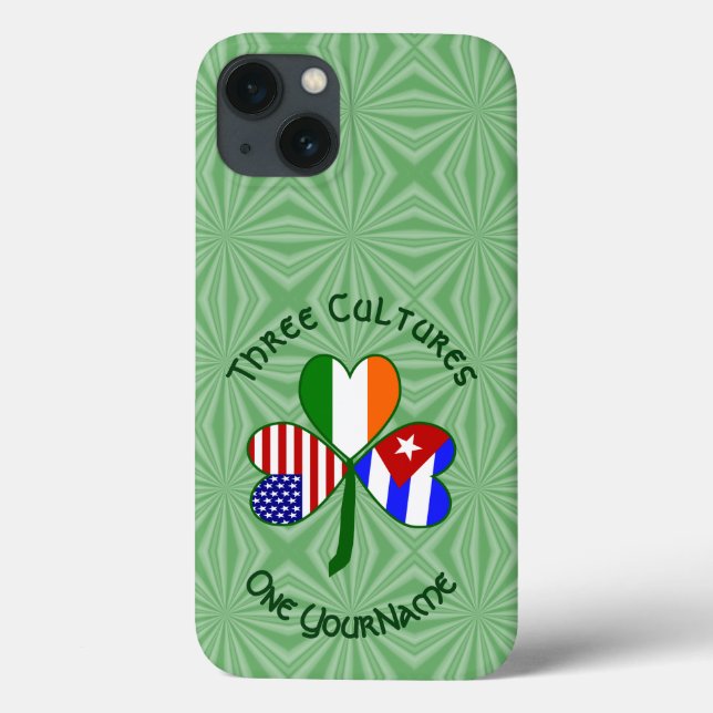 Kuba Irish USA Flags Kleeblatt Personalisiert Case-Mate iPhone Hülle (Rückseite)