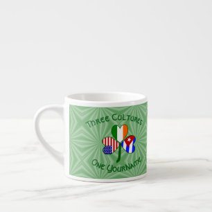 Kuba Irland USA Kleeblatt Flagge Personalisiert Espressotasse