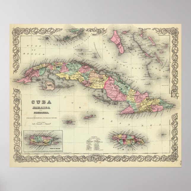Kuba, Jamaika und Puerto Rico Poster (Vorne)