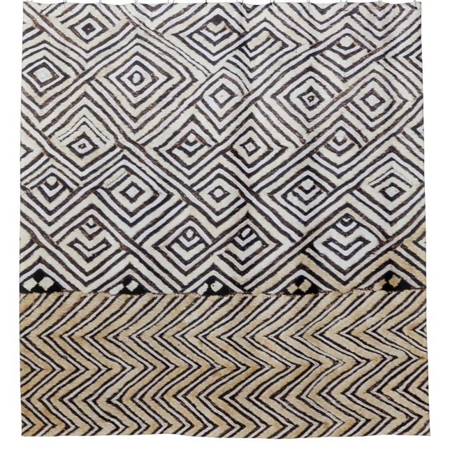 Kuba Japanisches geometrisches Muster | Duschvorhang (Vorderseite)