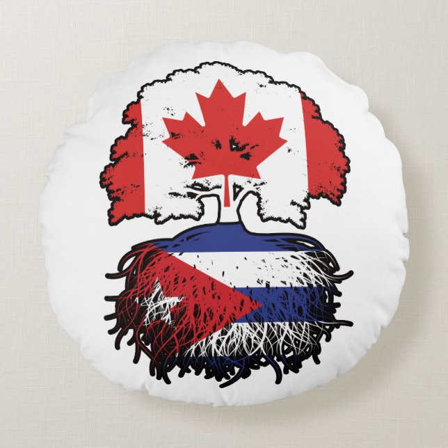 Kuba - kanadisches Tree-Roots-Flag für Kanada Rundes Kissen (Vorderseite)
