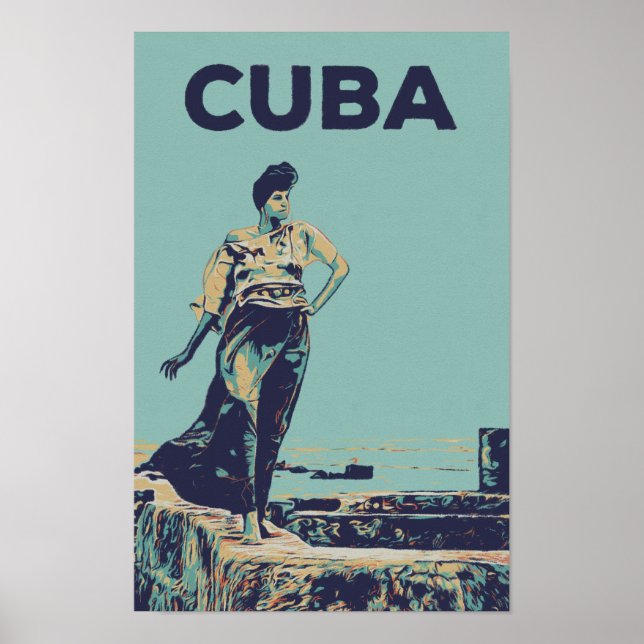 Kuba Karibik stolze Frau von Havanna Postcard Poster (Vorne)