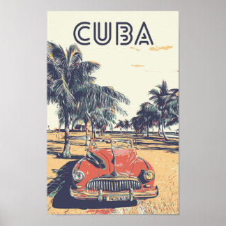 Kuba, Karibik, typischer Jahrgangswagen Postcard Poster