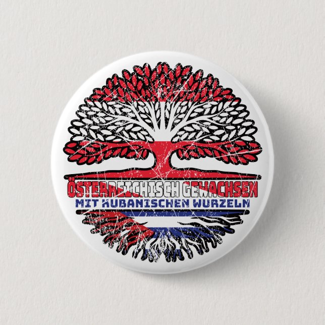 Kuba Kubanisch Österreichisch Baum Button (Vorderseite)