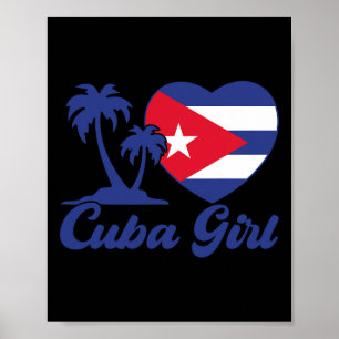 Kuba - kubanische Mädchenflagge Cubanita Hispanic  Poster