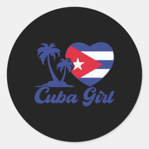 Kuba - kubanische Mädchenflagge Cubanita Hispanic Runder Aufkleber