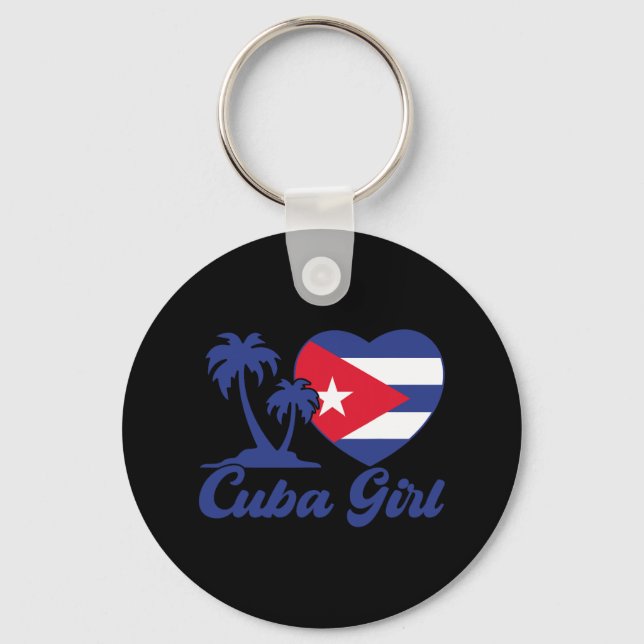 Kuba - kubanische Mädchenflagge Cubanita Hispanic  Schlüsselanhänger (Vorderseite)