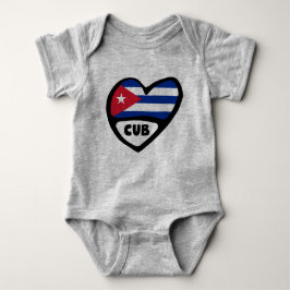 Kuba Ländercode Flaggenherz, CUB Baby Strampler