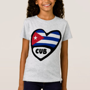 Kuba Ländercode Flaggenherz, CUB T-Shirt