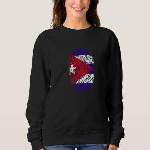 Kuba Landesflagge Fingerabdruck DNA Sweatshirt