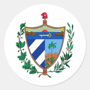 Kuba Landeswappen Symbol Emblem Flagge Runder Aufkleber