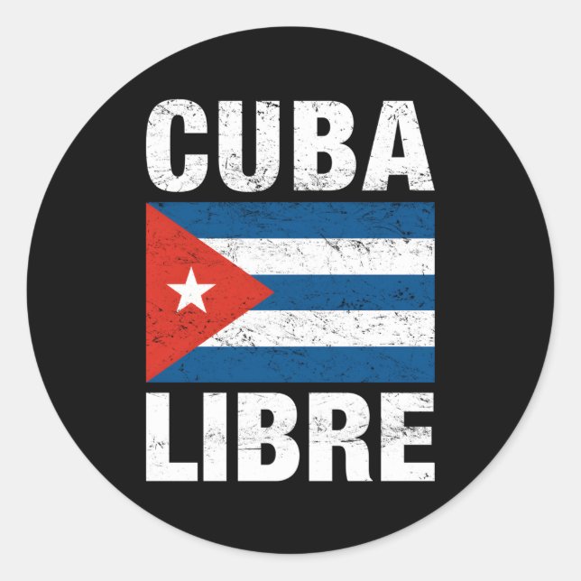 Kuba Libre Freie kubanische Flagge Runder Aufkleber (Vorderseite)