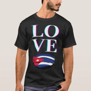 Kuba LIEBE Kubanische Flagge Maske FREE KUBA T-Shirt