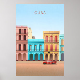 Kuba Minimal Reiseplakat Poster