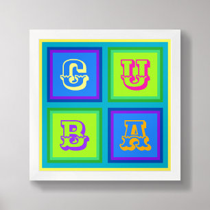 Kuba moderne farbenfrohe Wandkunst Poster